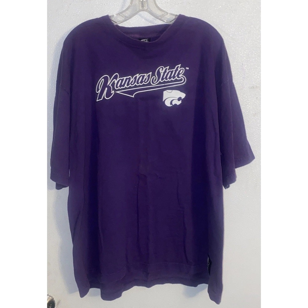 Men's Team Starter Kansas State Wildcats T Shirt Purple‎ Spellout XL